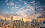 Felhők Dubai felett a naplementében vászonkép, poszter vagy falikép