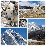 Magaslati turisztikai útvonal kollázs - Everest Base Camp vászonkép, poszter vagy falikép