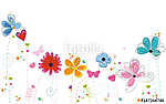 Nyári virágok irka-firka stílusban vászonkép, poszter vagy falikép