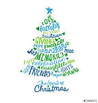 Karácsonyi kártya szó Felhőfa tervezés vászonkép, poszter vagy falikép