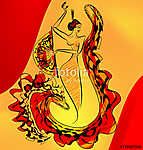 figure of flamenco dance vászonkép, poszter vagy falikép