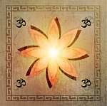 Lótusz virág, OM jelekkel (id: 22639) vászonkép