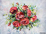 Vörös rózsák (olajfestmény reprodukció) vászonkép, poszter vagy falikép
