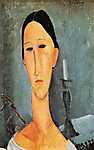 Modigliani: Anna Zborowska portréja gyertyával (id: 941) falikép keretezve