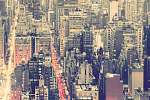 Vintage felhőkarcolók New York vászonkép, poszter vagy falikép