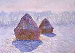 Claude Monet: Szénaboglyák, hóban és napsütésben (1891) (id: 2943) falikép keretezve