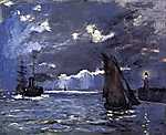 Claude Monet: Hajózás holdfényben (1864) (id: 2944) bögre
