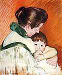 Mary Cassatt: Anya gyermekével (id: 1945) falikép keretezve