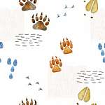 Állati lábnyomok tapétaminta vászonkép, poszter vagy falikép