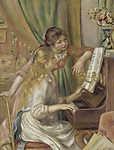 Pierre Auguste Renoir: Fiatal lányok a zongoránál /original/ (id: 5545) falikép keretezve