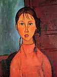 Modigliani: Lány copffal (id: 945) falikép keretezve