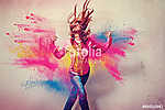 dancing girl in powder explosion - movin 06 vászonkép, poszter vagy falikép