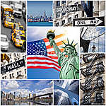 Négyzetkollázs New York - USA vászonkép, poszter vagy falikép