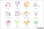 Zodiac Signs set of hand drawn watercolor vector Illustrations vászonkép, poszter vagy falikép
