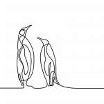 Pingvinek (vonalrajz; line art) vászonkép, poszter vagy falikép