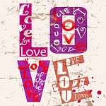 Love - Feliratozott betűk vászonkép, poszter vagy falikép
