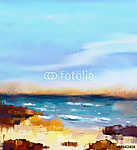 Absztrakt tengerpart (olajfestmény reprodukció) vászonkép, poszter vagy falikép