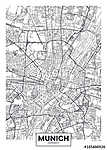 Detailed vector poster city map Munich (id: 14249) tapéta