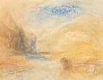 William Turner: Tájkép heggyel és tóval (id: 20550) vászonkép