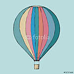 Színes csíkos hőlégballon vászonkép, poszter vagy falikép