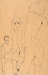 Egon Schiele: Schiele és egy női aktmodell a tükör előtt (1910) (id: 3051) poszter