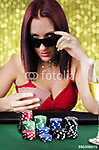 Nő pókerezni vászonkép, poszter vagy falikép