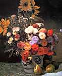 Lotz Károly: Virágok a vázában (id: 1453) falikép keretezve
