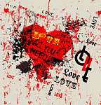 Love - Graffiti stílus vászonkép, poszter vagy falikép