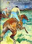 Csontváry Kosztka Tivadar: Zsokék a lovon (id: 1154) többrészes vászonkép