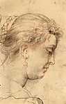 Peter Paul Rubens: Egy hölgy portréja (id: 1354) többrészes vászonkép