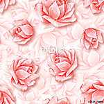 Floral seamless pattern. Watercolor background with beautiful ro vászonkép, poszter vagy falikép