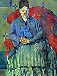 Portré Cézanne asszonyságról a piros fotelban vászonkép, poszter vagy falikép