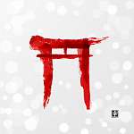 A piros torii kapuk kézzel húzva tintával vászonkép, poszter vagy falikép