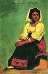 Ruha tanulmány ülő nővel vászonkép, poszter vagy falikép