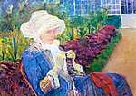 Mary Cassatt: Lydia Marly kertjében (id: 1956) falikép keretezve