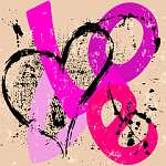 Love - Lila betús graffiti stílus vászonkép, poszter vagy falikép