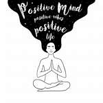 Positive vibes grafika meditáló nővel vászonkép, poszter vagy falikép