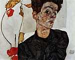 Schiele önarcképe vászonkép, poszter vagy falikép