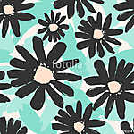 Hand Drawn Flowers Seamless Pattern vászonkép, poszter vagy falikép
