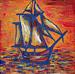 Hajó a tengeren.jpg vászonkép, poszter vagy falikép