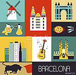 Symbols of Barcelona. (id: 14960) falikép keretezve
