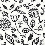 Hand Drawn Floral Seamless Pattern (id: 15060) poszter