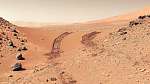 A Curiosity látképe, miután átvágott a marsi dűnéken, Mars felszín vászonkép, poszter vagy falikép