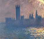 Claude Monet: A Londoni Parlement, napsugárral (1903) (id: 2960) vászonkép óra