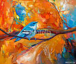 Kék Cerulean Warbler madár vászonkép, poszter vagy falikép