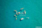 Kajakosok a tengeren - (légifotó) vászonkép, poszter vagy falikép