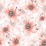 Floral seamless pattern 3. Watercolor background with delicate f vászonkép, poszter vagy falikép