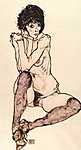 Gustav Klimt: Ülő női akt (id: 2462) többrészes vászonkép