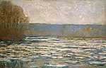 Claude Monet: Jégzajlás a Szajnán Bennecourt közelében (1893) (id: 2962) tapéta