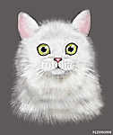 Aranyos macska. Akvarell macska illusztráció. Póló nyomtatás. Kö (id: 10264) poszter